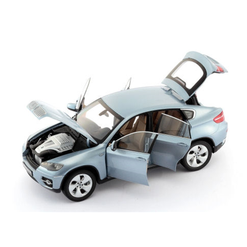 BMW X6 ACTIVE HYBRID E71 2009 LIGHT BLUE METALLIC 1:18 Kyosho Auto Stradali Modellino