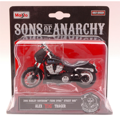 HARLEY DAVIDSON FXDBI DYNA STREET BOB 2006 ALEX "TIG" TRAGER 1:18 Maisto Moto Modellino