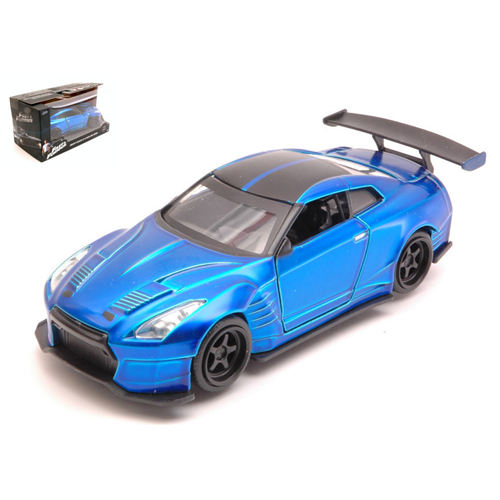 BRIAN'S NISSAN GT-R BEN SOPRA 2009 FAST & FURIOUS METALLIC  BLUE 1:32 Jada Toys Movie Modellino