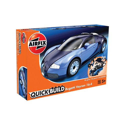 QUICK BUILD BUGATTI VEYRON 16.4 BLUE/LIGHT BLUE Airfix Kit Auto Modellino
