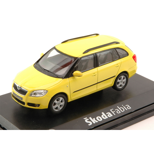 SKODA FABIA COMBI II 2007 SPRINT YELLOW 1:43 Abrex Auto Stradali Modellino