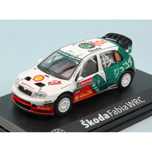 SKODA FABIA WRC N.12 ACCIDENT RALLY JAPAN 2005 M.HIRVONEN-J.LEHTINEN 1:43 Abrex Auto Rally Modellino
