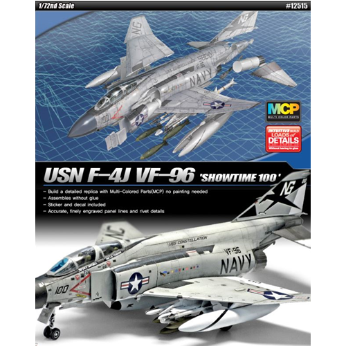 AEREO USN F-4J VF-96 SHOWTIME 100 KIT 1:72 Academy Kit Aerei Die Cast Modellino