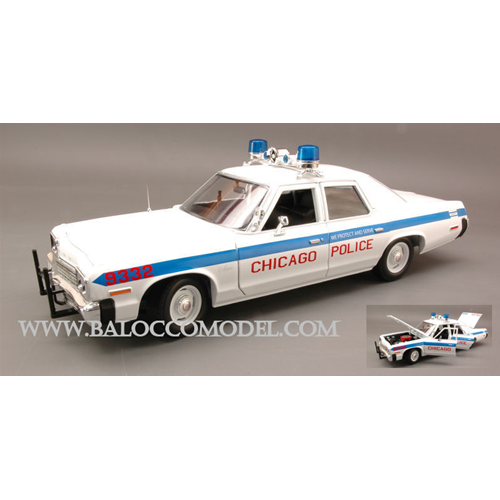 DODGE MONACO CHICAGO POLICE 1974 1:18 Auto World Forze dell'Ordine Modellino
