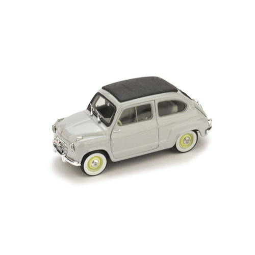 FIAT 600 CONVERTIBILE CHIUSA 1956 GRIGIO PERLA 1:43 Brumm Auto Stradali Modellino