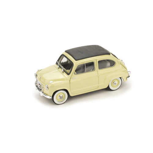 FIAT 600 CONVERTIBILE CHIUSA 1956 BEIGE CHIARO 1:43 Brumm Auto Stradali Modellino