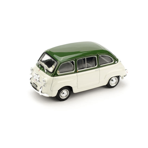 FIAT 600 MULTIPLA D 1960 VERDE OLIVA/GRIGIO 1:43 Brumm Auto Stradali Modellino