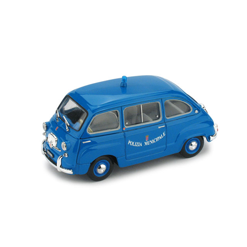 FIAT 600 MULTIPLA POLIZIA MUNICIPALE ROMA 1964 1:43 Brumm Forze dell'Ordine Modellino