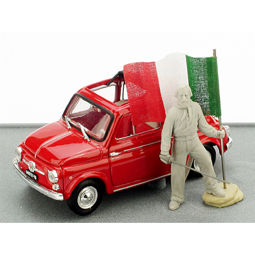FIAT 500 150° UNITA' D'ITALIA GARIBALDI 17/03/1861-2011 1:43 Brumm Auto Stradali Modellino