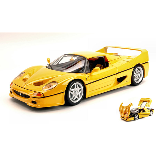 FERRARI F50 1995 YELLOW 1:18 Burago Auto Stradali Modellino