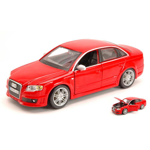 AUDI RS 4 2005 RED 1:24 Burago Auto Stradali Modellino