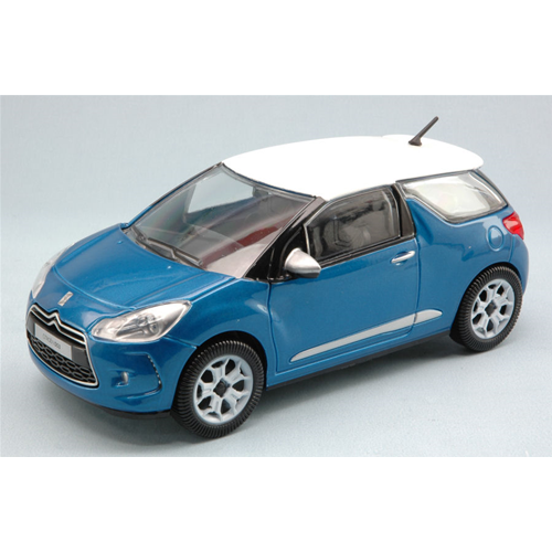 CITROEN DS3 2010 METALLIC BLUE/WHITE 1:24 Burago Auto Stradali Modellino