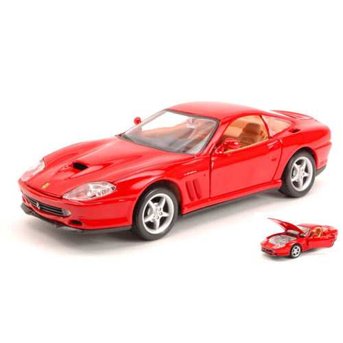FERRARI 550 MARANELLO 1996 RED 1:24 Burago Auto Stradali Modellino