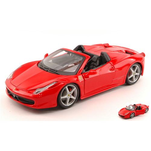 FERRARI 458 SPIDER 2011 RED 1:24 Burago Auto Stradali Modellino
