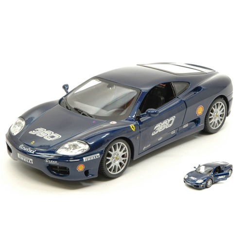 FERRARI 360 CHALLENGE METALLIC 2006 BLUE 1:24 Burago Auto Stradali Modellino