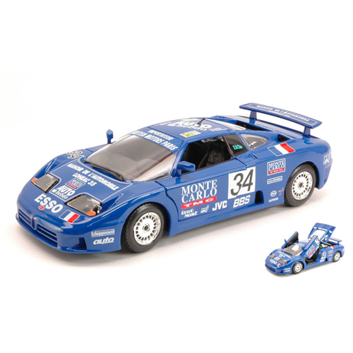 BUGATTI EB110 N.34 ACCIDENT Le Mans 1994 CUDINI-HELARY-BOUILLON 1:24 Burago Auto Competizione Modellino