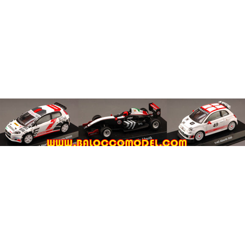 PUNTO ABARTH + FORMULA ABARTH + NUOVA 500 ABARTH 1:43 Burago Auto Competizione Modellino
