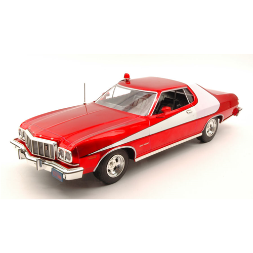 FORD GRAN TORINO STARSKY & HUTCH TV SERIES 1975-79 METALLIC RED 1:18 Greenlight Movie Modellino