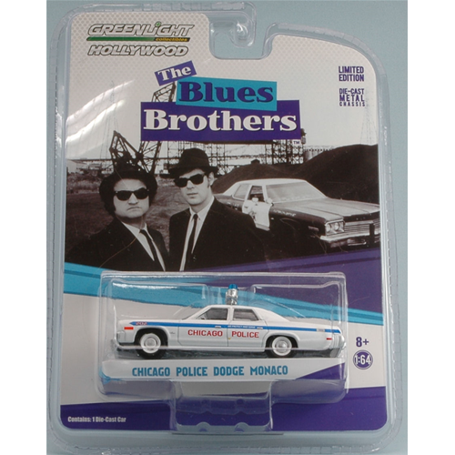 DODGE MONACO 1975 BLUES BROTHERS CHICAGO POLICE 1980 1:64 Greenlight Movie Modellino
