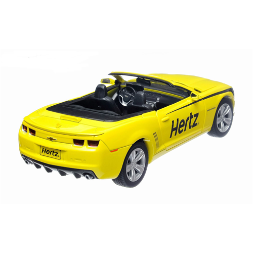 CHEVROLET CAMARO SS CONVERTIBLE 2012 HERTZ RENT-A-CAR YELLOW 1:24 Greenlight Auto Competizione Modellino