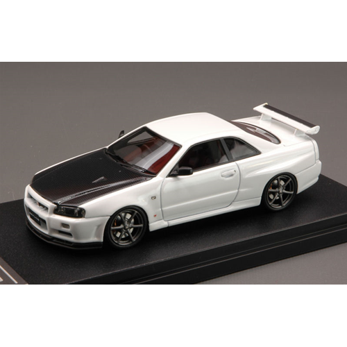 NISSAN SKYLINE GT-R V-SPEC II N1 (R34) 1991 WHITE 1:43 Hpi Racing Auto Stradali Modellino
