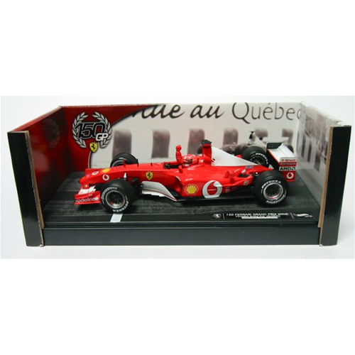 FERRARI M.SCHUMACHER 2002 N.1 150th VICTORY CANADIAN GP WORLD CHAMPION 1:18 Hot Wheels Formula 1 Modellino
