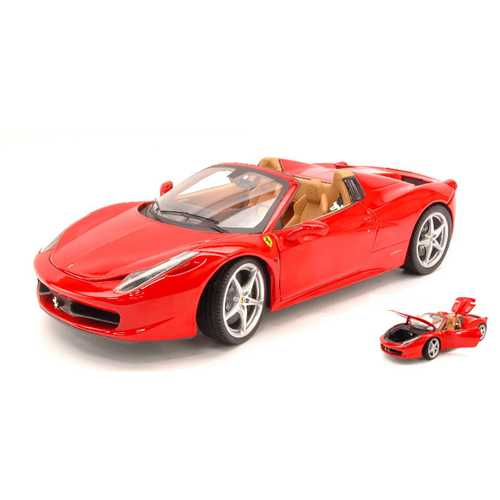FERRARI 458 ITALIA SPIDER 2011 RED 1:18 Hot Wheels Auto Stradali Modellino