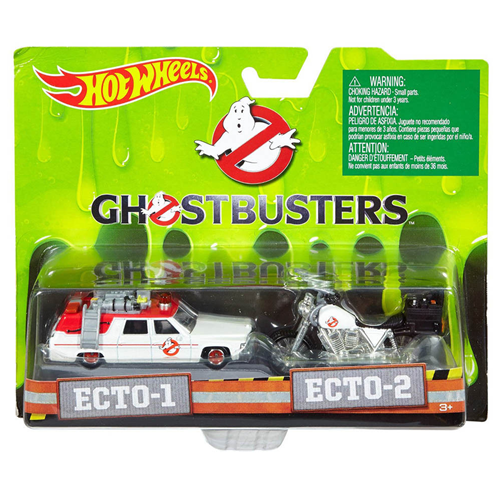 GHOSTBUSTERS 1:64 ECTO CAR & 1:50 ECTO MOTOBIKE SET Hot Wheels Movie Modellino
