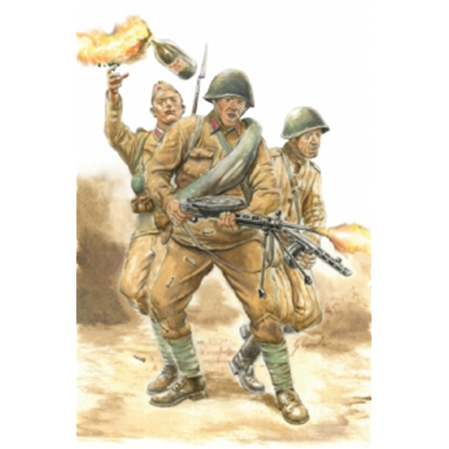 II GUERRA MONDIALE FANTERIA SOVIETICA WWII RUSSIAN INFANTRY KIT 1:56 Italeri Kit Figure Militari Modellino