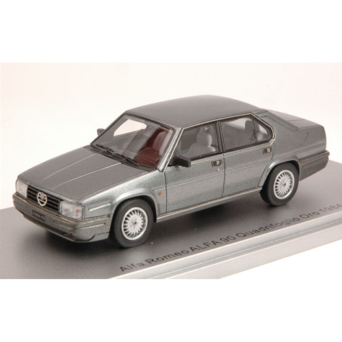 ALFA ROMEO ALFA 90 QUADRIFOGLIO ORO 1984 GRIGIO NEUTRO METALLIC 1:43 Kess Model Auto Stradali Modellino