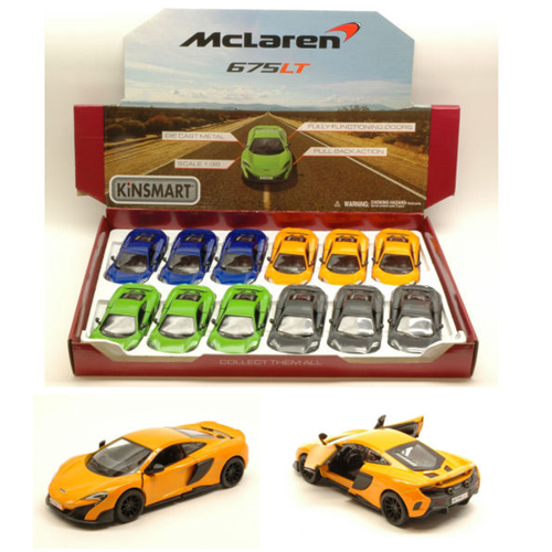 MC LAREN 675 LT 2016 cm 12 Colori Assortiti (1 Modellino a Scelta) 1:36 Kinsmart Modellismo Giocattolo Modellino