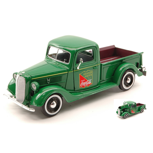 FORD PICK UP 1937 FOUNTAIN SERVICE COCA COLA GREEN 1:24 Motorcity Classics Veicoli Commerciali Modellino
