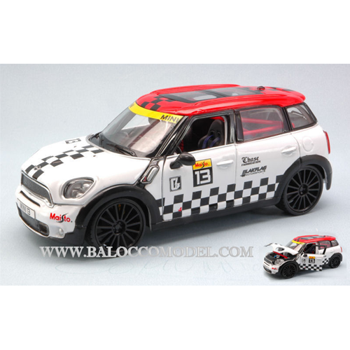 MINI COUNTRYMAN N.13 WHITE/RED 1:24 Maisto Tuning Modellino