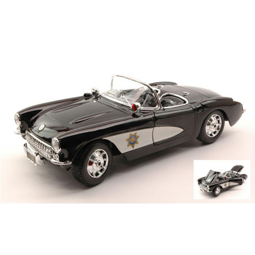 CHEVROLET CORVETTE 1957 POLICE 1:18 Maisto Forze dell'Ordine Modellino