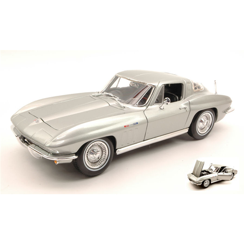 CHEVROLET CORVETTE 1965 SILVER 1:18 Maisto Auto Stradali Modellino