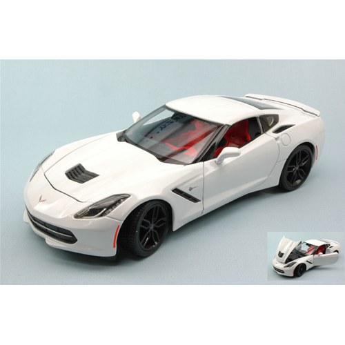 CORVETTE STINGRAY Z51 2014 WHITE 1:18 Maisto Auto Stradali Modellino