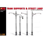 TRAM SUPPORTS AND STREET LAMPS KIT 1:35 Miniart Kit Diorami Die Cast Modellino
