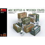 MILK BOTTLE & WOODEN CRATES KIT 1:35 Miniart Kit Diorami Die Cast Modellino