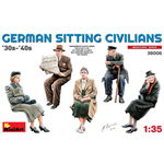 GERMAN SITTING CIVILIANS 30S-40S KIT 1:35 Miniart Kit Figure Militari Die Cast Modellino