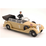 MERCEDES AFRIKAKORPS LIBIA 1941 DESERT FOX WITH FIGURE ROMMEL LA VOLPE DEL DESERTO 1:43 Miniminiera Modelli Speciali Modellino