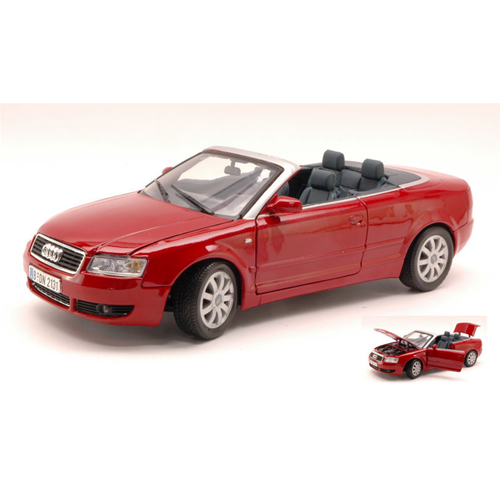 AUDI A4 CABRIOLET 2000 RED 1:18 MotorMax Auto Stradali Modellino
