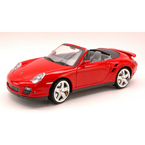 PORSCHE 911 TURBO CABRIO 2006 RED 1:18 MotorMax Auto Stradali Modellino