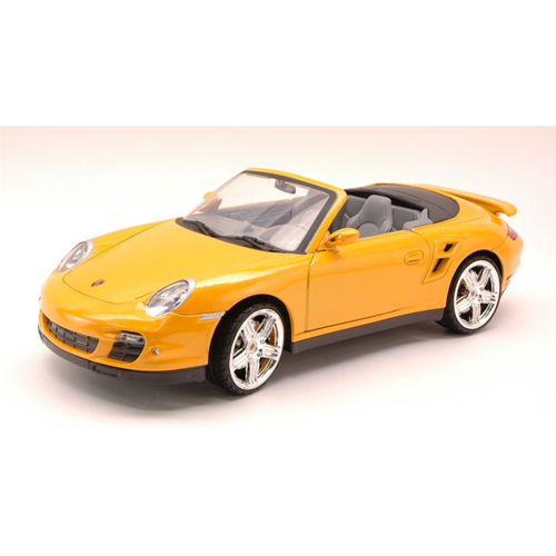 PORSCHE 911 TURBO CABRIO 2006 YELLOW 1:18 MotorMax Auto Stradali Modellino