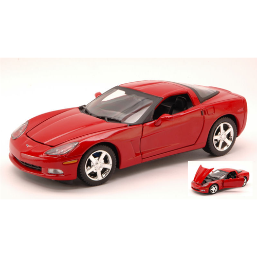 CORVETTE C6 2005 RED 1:24 MotorMax Auto Stradali Modellino