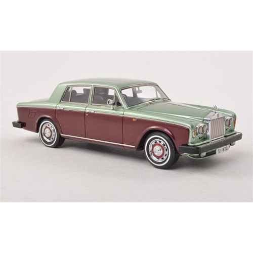 ROLLS ROYCE SILVER SHADOW II RHD 1978 LIGHT GREEN/DARK RED 1:43 Neo Scale Models Auto Stradali Modellino