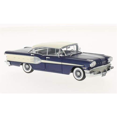 PONTIAC STAR CHIEF 4-DOOR SEDAN 1958 METALLIC BLUE/WHITE 1:43 Neo Scale Models Auto Stradali Modellino