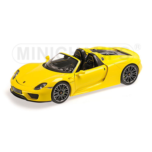 PORSCHE 918 SPYDER 2013 YELLOW 1:18 Minichamps Auto Stradali Modellino