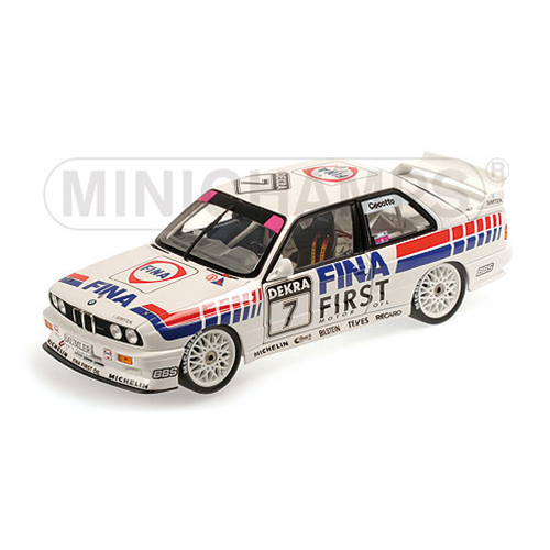 BMW M3 TEAM FINA N.7 DTM 1992 J.CECOTTO 1:18 Minichamps Auto Competizione Modellino