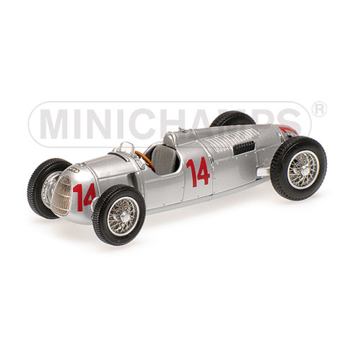 AUTO UNION TYP C A.VARZI 1936 N.14 3rd HUNGARIAN GP 1:43 Minichamps Auto Competizione Modellino