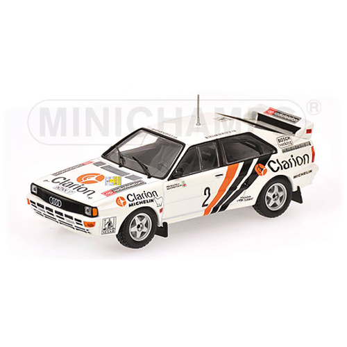 AUDI QUATTRO N.2 SWEDISH RALLY 1984 EKLUND 1:43 Minichamps Auto Rally Modellino